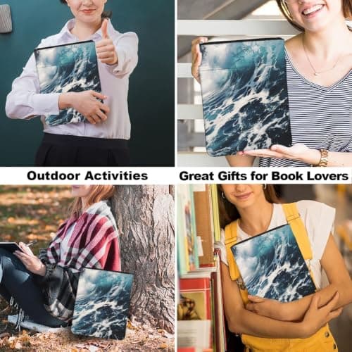 Waterproof Book Sleeve with Zipper & Front Pocket Book Cover Protector — view 6