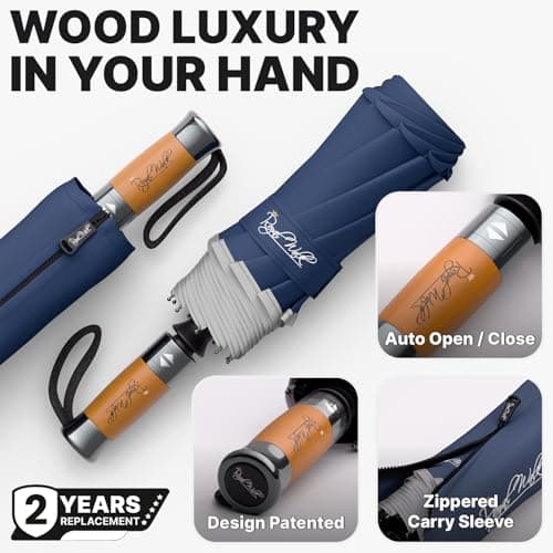 Royal Walk Folding Travel Compact Umbrella Windproof Strong for Men & Women — view 3