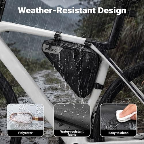 WilTec Bike Frame Bag, 23 x 6 x 20 cm with 1.8 Litre Capacity, Water-Repellent Frame Bag — view 5