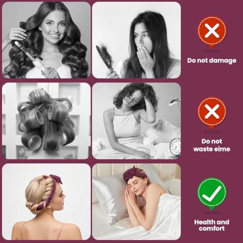 BUTBU Heatless Curlers Headband, 5PCS No Heat Hair-Curlers and Rollers — view 4