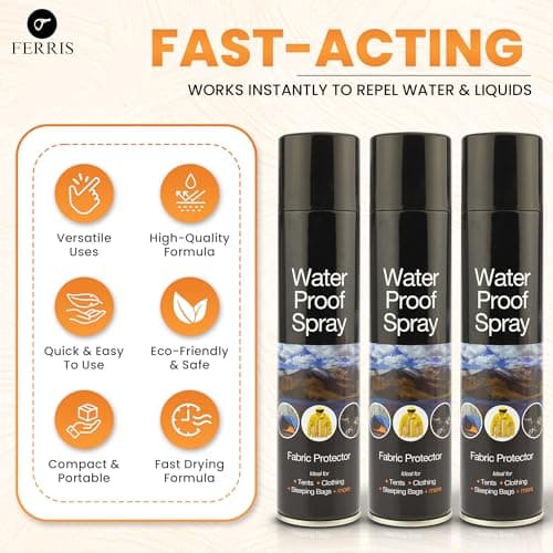 Waterproof Spray 300ml - Shoe Protector and Fabric Waterproofing for Leather, Suede, Boots and Tents | Fast-Drying, Invisible Shield Against Water, Stains and Dirt – Ideal for Everyday Use (3 Pack) — view 3