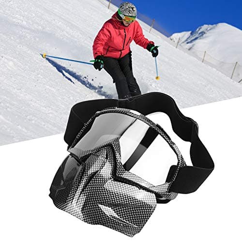 LIYJTK MOTORCYCLE GOGGLES WINDPROOF SNOWBOARD GLASSES SKI MASK OUTDOOR SUNGLASSES for MEN WOMEN (Carbon Fiber Black) — view 5