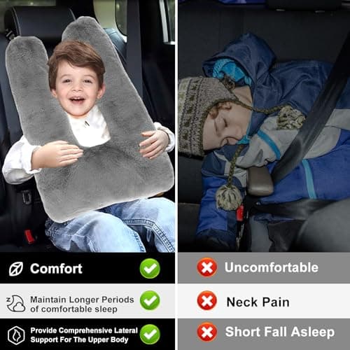 Travel Pillow Multifunctional Car U-Shape Sleeper Hold Comfort Kids Car Pillows Cushion Supports Head Neck for Airplanes Train Travel Essential Flight Pillows for a Long Hauls Sleeping Rest — view 5
