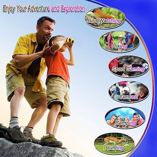 JRD&BS WINL Mini Children's Binoculars Toys for 4-5 Year Old Boys & Girls Gifts,8 X 21 Kids Binoculars for Children,Compact Telescope Boys Gifts 4-8 Years Old to Bird Watching &Scenery(Yellow) — view 5