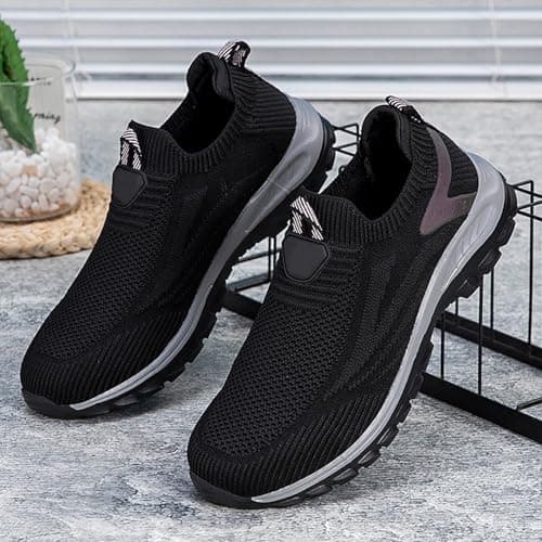 Unisex Slip On Walking Shoes Knit Running Trainers Lightweight Sneakers — view 2