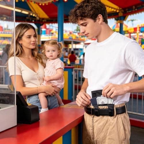 Belt Wallet Slim, Portable Invisible Nylon Purse, Quick Access Waist Wallet — view 2