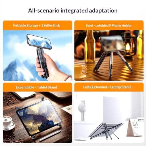 ZhzeYun Portable Laptop Stand – 4-in-1 Foldable Magnetic Aluminium Holder — view 3