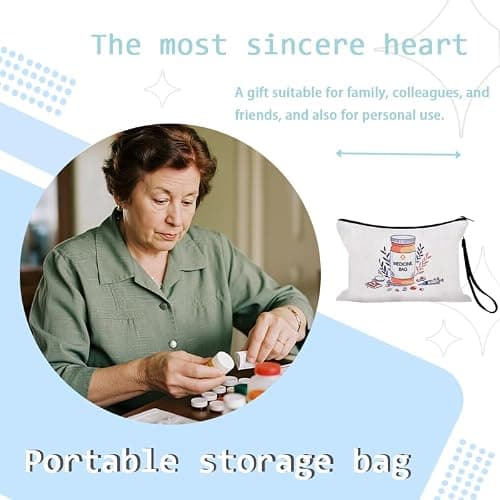 Sisadodo Medication Travel Organiser Bag for Holiday Work Portable Medical Travel Zip Storage Pouch for First Aid Kit Multifunctional Meds Medicine Storage Bags for Luggage Handbags — view 3