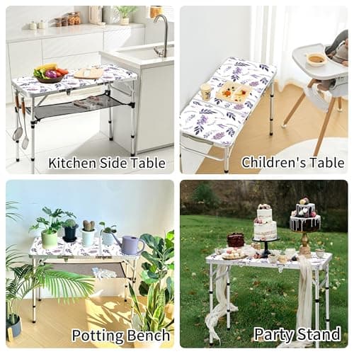 Yriuat Folding Camping Table 3ft Portable Picnic Table, Misty Lilac — view 6