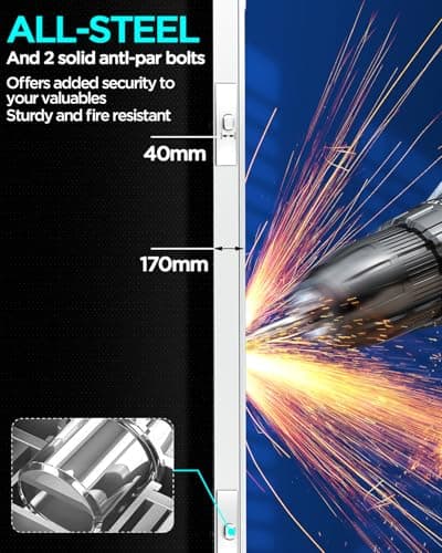 AICase Biometric Fingerprint Storage Box, Portable Cash Jewelry Security Case Lock Box Safe,Combination Lock for Car, Home,Office Travel — view 3