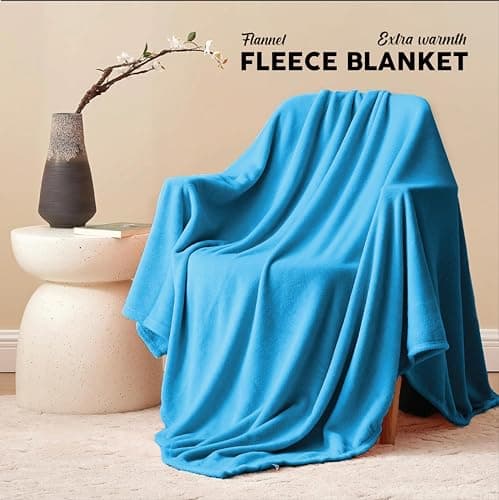 Home In Style 4U Flannel Fleece Blankets Turquoise Blue, 130 x 150cm — view 2