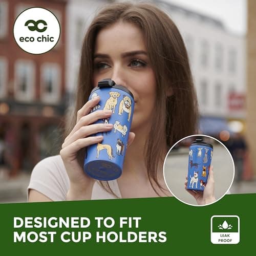 Eco Chic Reusable Thermal Coffee Cup Stainless Steel Leakproof Insulated 330ml Travel Mug (Cute Sheep Green) — view 5