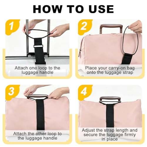 4 Pcs Adjustable Luggage Straps for Suitcases, Luggage Connector Straps for Suitcases, Travel Straps for Luggage Portable Travel Over Handle — view 5