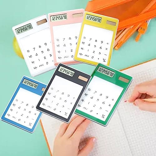 Solar Powered Calculator 8 Digit Touch Screen LCD Transparent for Office — view 4