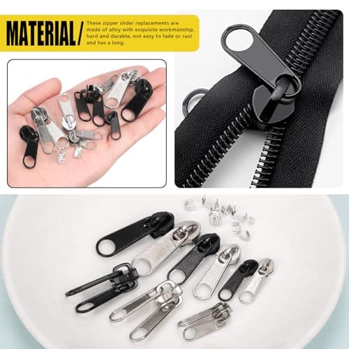 Mardatt 85Pcs Zipper Repair Kit - #3#5#8 Zipper Replacement, Single & Double, Top & Bottom Stoppers, Installation Pliers for Bags, Tents, Luggage, Jackets, Backpacks — view 5