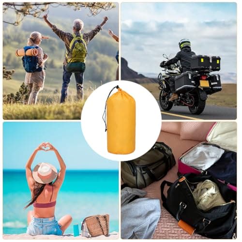 FILOEEX Compression Stuff Sack for Sleeping Bag,Waterproof Compression Drawstring Dust Flap Bag,Lightweight Compression Bags for Sleeping Bag,Clothes Storage,Travel,Camping,Outdoor (Orange, M) — view 5