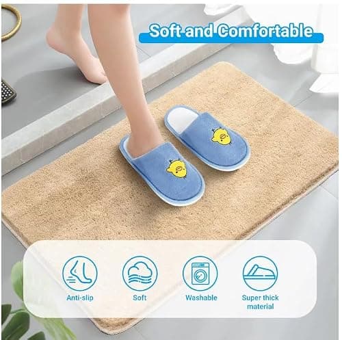 NUHUi 6 Pairs Kids Disposable Spa Slippers Age 4-8 Indoor House Hotel Kids Guest Spa Smiling Yellow Chicken Face Blue 4.5-5 Years Big Kid, blue, 4.5-5 Years — view 6
