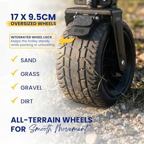 Straame 150L Festival Trolley, All-Terrain Folding Camping Wagon Cart, Grey — view 3