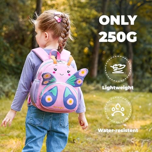 PROTAURI Kids Backpack for Girls 11L Aged 3-6, Butterfly — view 4