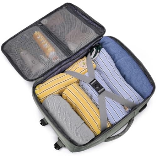 Cabin Bags 40x30x20 for Ryanair Wizz Air Underseat 24L Small Travel Backpack for Women Cabin Size Rucksack for Plane Hand Luggage Backpack Flight Bag Ryan Air Cabin Bag with USB Charging Port-Green — view 5
