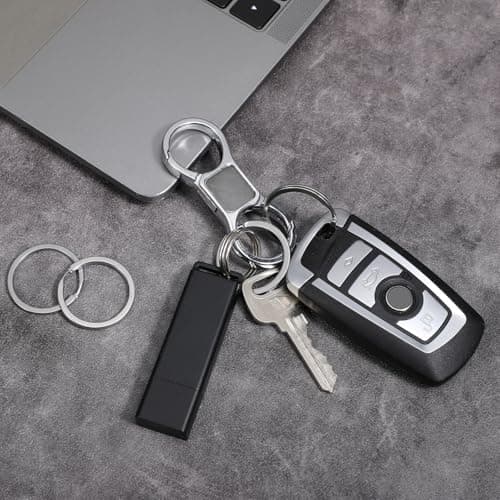 Thinp 2 Sets Key Chains for Car Keys, Detachable Key Ring Quick Release Keychain with 4 Key Rings Heavy Duty Car Key Organizer Key Chain Holder Clip for Men and Women (Silver) — view 6