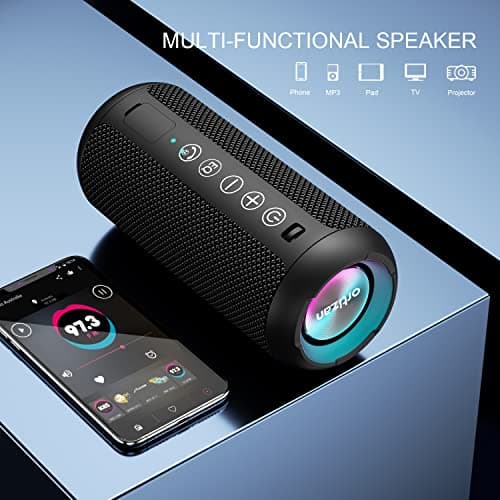 Ortizan Bluetooth Speaker, Speakers Wireless Bluetooth 5.3,IPX7 Waterproof, 24W Stereo Sound, 30H Playtime, RGB Light, TF Card & AUX Portable Bluetooth Speaker for Outdoor Travel, Sport — view 5
