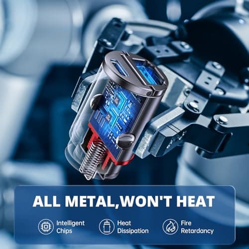 Syncwire Car Charger USB C & USB Socket 12V [PD30W & QC3.0 30W] All Metal USB Car Cigarette Lighter Fast for iPhone 16 Pro Max 15 14 13 12, Samsung — view 4