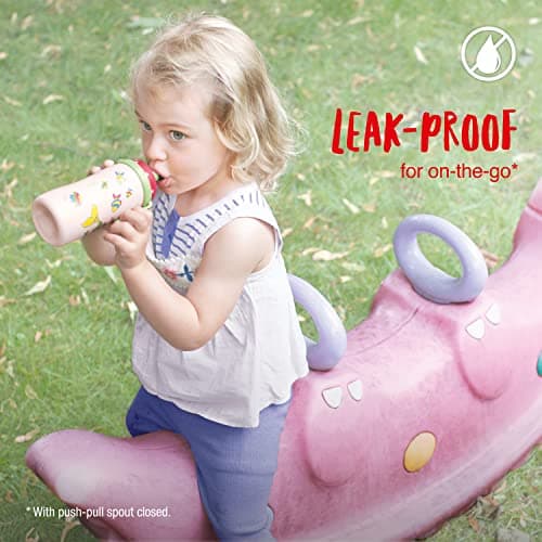 NUK Sports Cup Toddler Cup with Chameleon Effect | 24+ Months | 450 ml | Leak-Proof, Easy-Open/Close Push-Pull Spout | Colour Changing | Clip & Cap | Peacock (Pink) — view 5