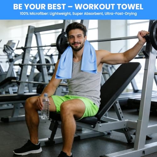 Aolso Microfibre Travel Towel, Quick Dry Lightweight Microfibre Towels, Super Absorbent Gym Towel for Men Weman, Soft Compact Beach Towel for Sports, Gym, Camping, Yoga, Swimming, Hiking-Sky blue — view 5