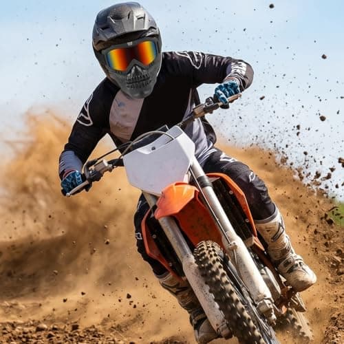 And Riding Goggles with Full Face Coverage, Detachable Lens and TPU Frame for Outdoor, Yard, and Travel Use Motorcycle Goggles Full Face Riding Detachable Cover Off Road Ski Cover Vented Goggle Set — view 5