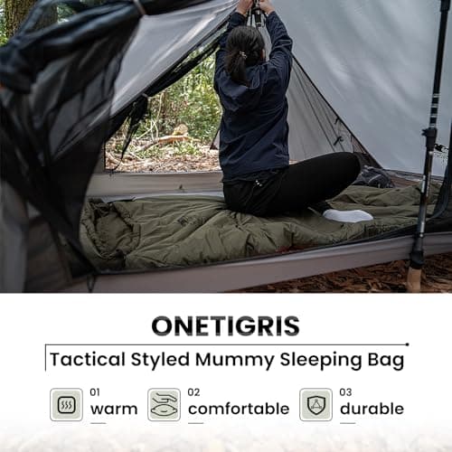 OneTigris Bushcrafter’s Sleeping Bags, Mummy Sleeping Bag for Camping Hiking Backpacking, Survival Gear — view 4