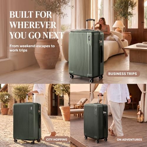 LUGG Vacay 32 Inch Suitcase, ABS Hard Shell Luggage with TSA Indent Lock, Aluminium Trolley Handle, 360° Spinner Wheels, Water-Resistant & Durable, Airline Compatible (86 x 31 x 58cm)-1 Year Warranty — view 4