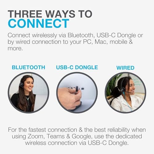 JLab Go Work 2nd Gen Wireless Headset - 55+ H Bluetooth, Mic, Multipoint — view 6