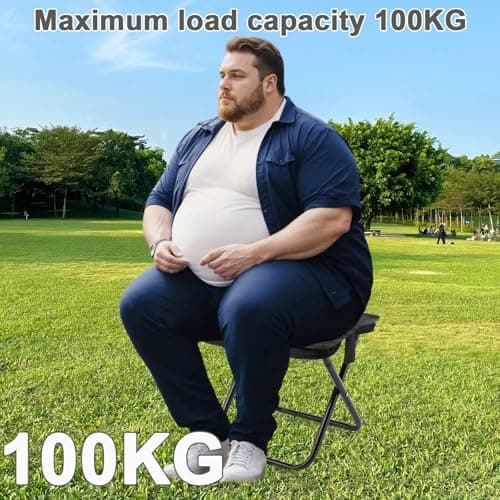 JINGIHE Folding Chair Portable Camping Stool Collapsible for Adults Black — view 6