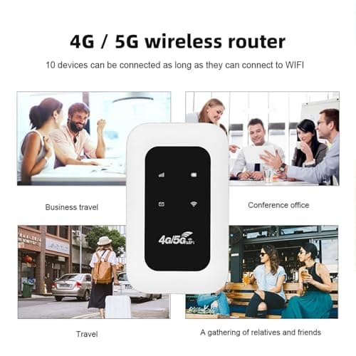 Portable Wifi Router for Travel - Pocket Router,Unlimited Satellite Internet, 5G Wi-Fi pocket Router,Power on and Use,High-Speed 5G Connectivity, Dual-Band Wi-Fi, Wireless Seamless Streaming (White) — view 2