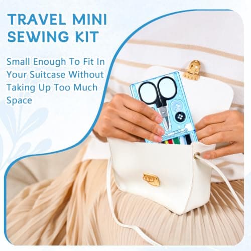 12 Pcs Mini Travel Sewing Kit Portable Small Travel Sewing Supplies with Scissors Thread Needles Buttons Compact Emergency Repair Sewing Set for Home Travel Hotel Camping Students Backpackers — view 4