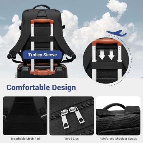 Kono for Ryanair Cabin Bags 40x30x20 40x20x25 Underseat Travel Backpack Carry on Hand Luggage Bag for Travelling Cabin Size Airplane Flight 15.6 Inch Laptop Rucksack for Men Women — view 5