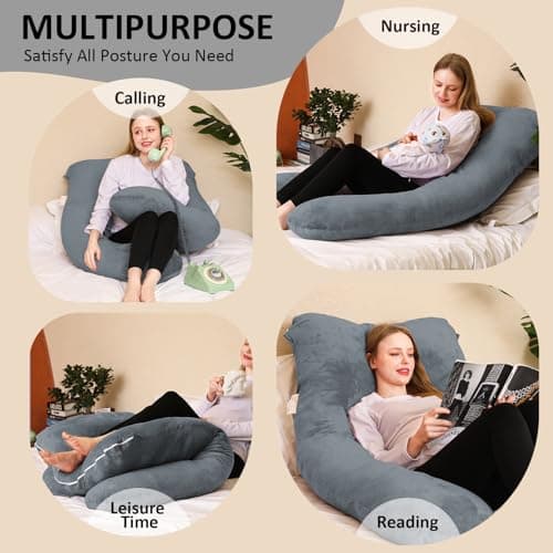 Chilling Home Pregnancy Pillow,U Shaped Maternity Pillow with Cover Velvet — view 4