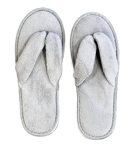 HOT BARGAINS 10 Pairs Flip Flops Spa Slipper with Luxurious Colours Spa Toweling Hotel Slippers Toe Terry Type Spa Slippers (GREY, UK Footwear Size System, Adult, Women, Numeric, Medium, 9)