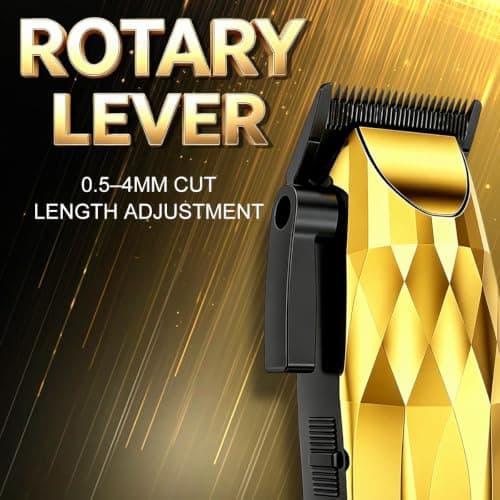 Hair Clippers Men 7500RPM Cordless Barber Clippers Hair Trimmers Set (Gold) — view 6
