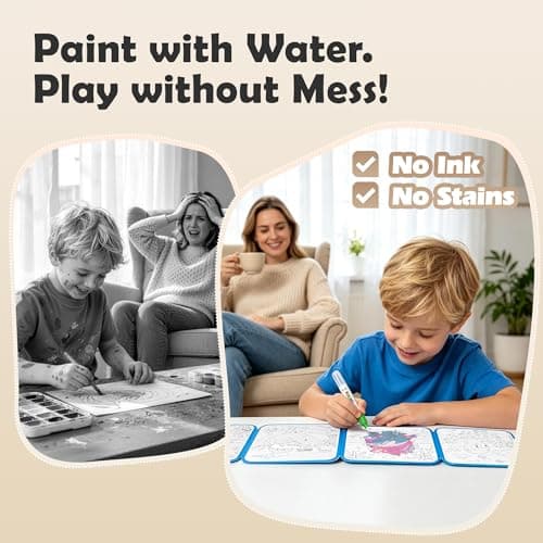 cabaro 2 Pack Mess Free Water Colouring Books for Toddler Age 3+, EVA — view 5