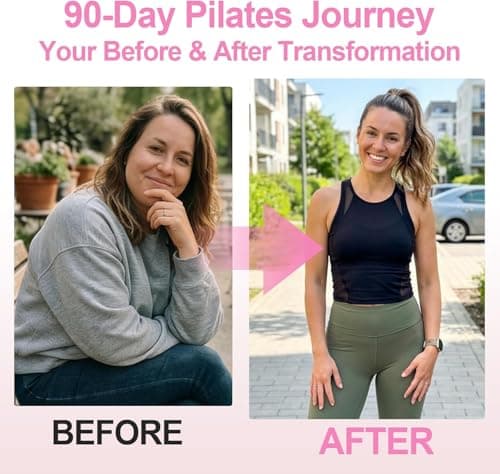 ZAWNIC 13-pcs Home Pilates Essentials Kit for Women – 9inch Yoga Ball, Figure-8 Resistance Band, Pilates Ring, Exercise Bands & Accessories – Beginner Pilates Equipment Set for Home Workouts (Pink) — view 4