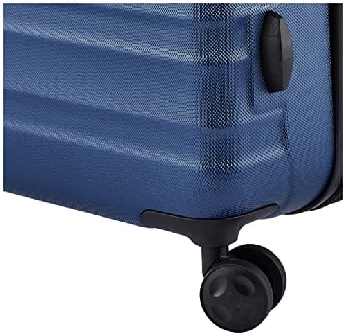 Amazon Basics Hard Shell Luggage Set (Small + Medium + Large) - Expandable ABS Travel Luggage with 4 Double Spinner Wheels - Scratch Resistant and Lightweight Construction - Navy Blue — view 4