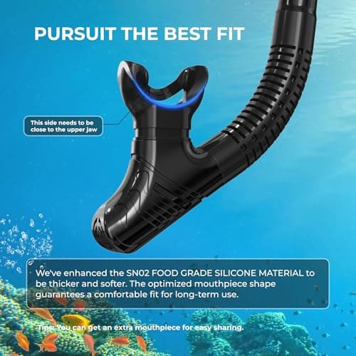 G2RISE SN02 Snorkel Set Adults - Scuba Mask Diving Goggles Dry Snorkeling Gear with Breath Easy Airflow Tech & Anti-fog Design（2PACK) — view 6