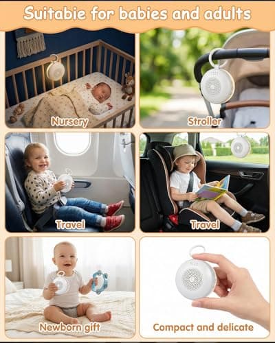 MOXTOYU Portable White Noise Machine for Baby Soothing Sounds, Bluetooth Sleep Aid with Night Light Bluetooth Speaker White Noise Machine Sound Therapy Long-Lasting Power Timer Baby Gifts — view 6