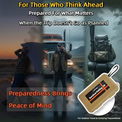 Mini Survival Fishing Kit Small Emergency Fishing TackleBox Pocket Outdoor Fishing Set Travel Party Fishing shoebox Surf Survivalist Fishing Accessories Pack Fishing Gear Gifts for Starter Men Teens — view 3