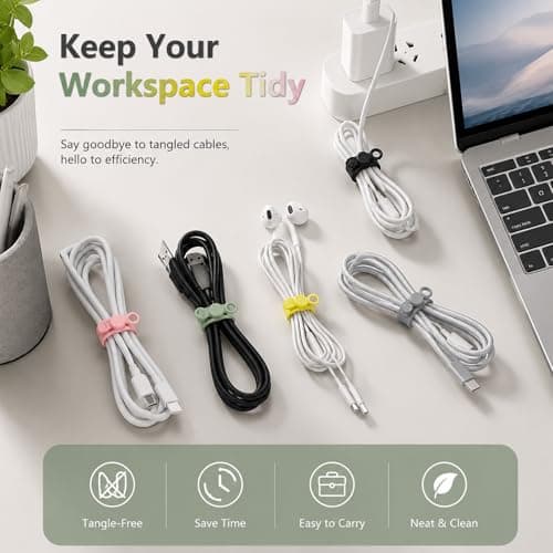 6 Pcs Cable Ties Reusable Silicone Cable Straps Cable Wire Ties Cable — view 6