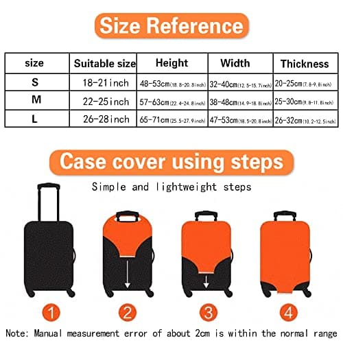 Initial Letter Printed Design Travel Trolley Case Cover Protector Washable Suitcase Cover Luggage Storage Covers for 18-28 Inch Luggage Cover (M (22-25 inch Luggage), gold J) — view 2