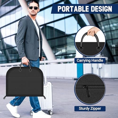 Suit Bags for Men 100 x 60 CM, Premium Oxford Fabric Garment Bags — view 4