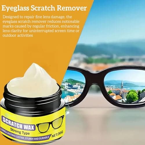 Wtirey Eyeglass Scratch Remover, 30g Scratch Repair Cream - Glasses Lens Scratch Remover for Spectacles, Home, Office, Travel & Road Trip — view 3